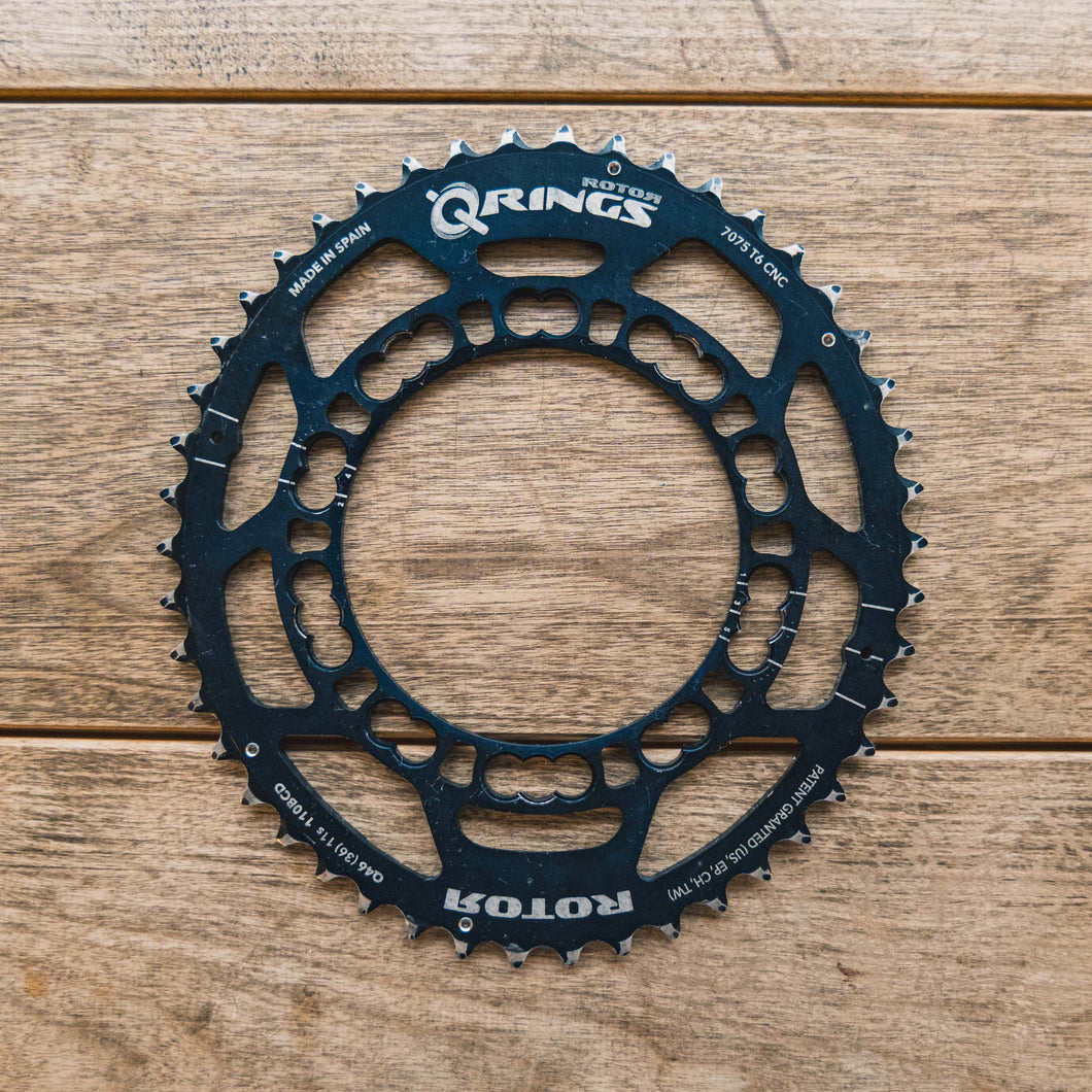 【中古】ROTOR Q-RINGS アウターチェーンリング（46T,PCD:110mm）ローター
