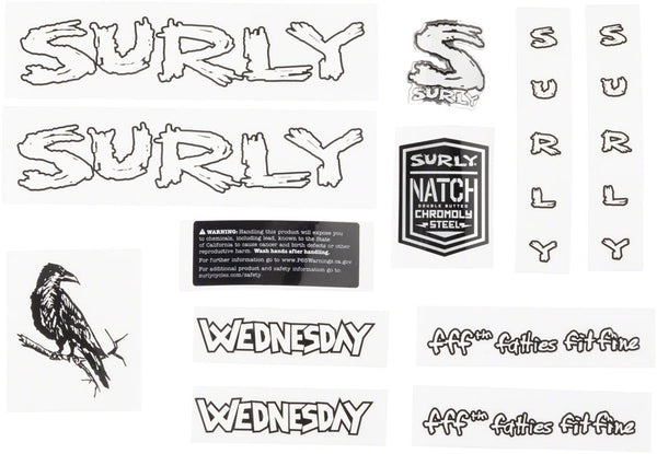 ネコポス対応]Surly frame decal set wednesday NEW サーリー